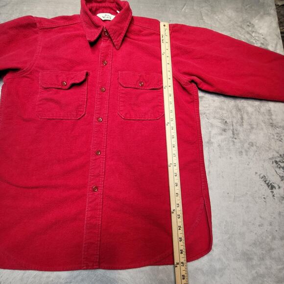 Vintage Woolrich Shirt Mens Large Red Flannel Button Up Outdoors Workwear 90s - Picture 5 of 8